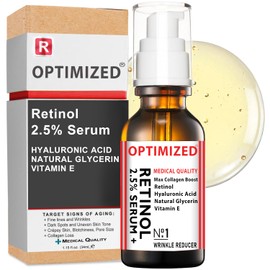 Retinol Serum 2.5 with Hyaluronic Acid, Glycerin, Vitamin E - Reduce Wrinkles, Fine Lines, Even Skin Tone, Sun Spots, Age Spots - Boost Collagen...   