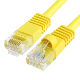 Cmple - Cat5e Ethernet Patch Cable, RJ45 Internet Network Cord, UTP, Internet Wire for Modem, Router, PC, TV, Consoles - 1.5 Feet, Yellow