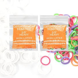Dual Latex Free 3/8inch heavy Intraoral Elastic Bands Orthodontic Elastics Dental Rubber Bands, braces, tooth gap MADE IN US (Heavy(6.5oz), 3/8'' 10mm)