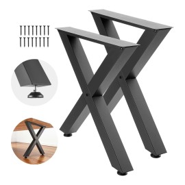 Heavy-Duty 29.5\" H X 29.9\" W Steel Furniture Legs 2204 Lbs Max Load Modular Design Easy Assembly for Home OfficeTable Leg Type: X Shape, size: Size 28x30 inch