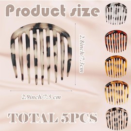 Hair Accessories for Women–5Piece French Twist Hair Comb Set, Vintage Plastic Comb, Multiple Colors, Ideal for All Hairstyles
