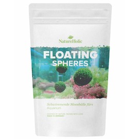 NatureHolic Floating Spheres Aquarium Moss Balls Floating Moss Balls for Self-Tie 3 Pieces with Diameter 40 mm
