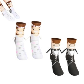 Bride Socks, Bride to Be Gifts, 2 Pairs Black and White Socks Funny Socks Perfect Wedding Accessories and Engagement Gift, Special Wedding Presents