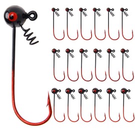 Fishing Shaky Jig Head Hooks, 18pcs Shaky Head Jigs Hooks Bass Jigs Football Jig Heads with Screw Lock for Bass Saltwater Freshwater Fishing 1/4oz 1/8oz 1/16oz