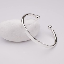 Treasure Bay Men's Solid 925 Sterling Silver Torque Bangle Bracelet - Plain Cuff Bar Silver Bracelet for Men