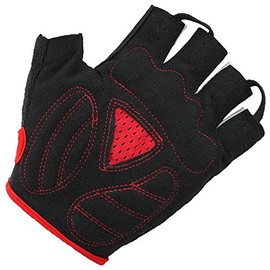 Women Sport Cycling Gloves Men Half Finger Dirt Bike Breathable Mitten Outdoor Adult Skeleton Fingerless Bicycle Short Gloves Road Riding UV Protection Non Slip Quick Drying Glove (Black, Large)