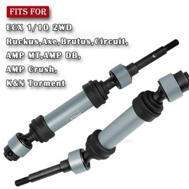 RCYouHott Steel #45 Rear Drive Shaft CVD Upgrades Part for ECX 1/10 2WD Ruckus,Axe,Brutus,Circuit,AMP MT,AMP DB,AMP Crush,K&N Torment,Front Axles Driveshaft with Hex,Titanium