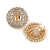 Clear Crystal Wreath Clip On Earrings In Gold Tone -