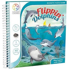 SmartGames - Flippin' Dolphins, Magnetic Puzzle Game with 48 Challenges, 7+ Years