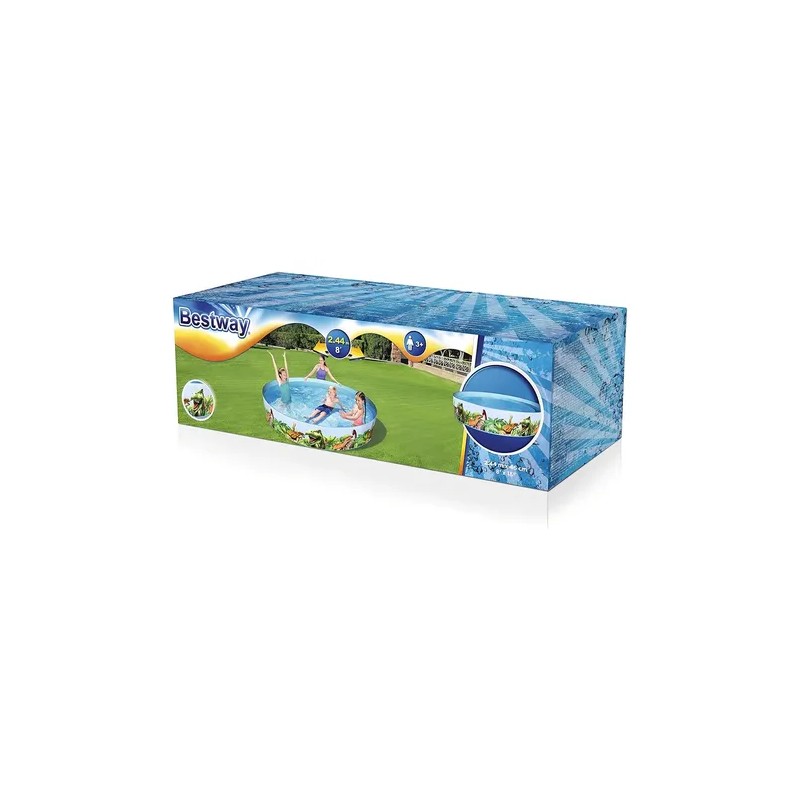 Alberca Circular Infantil De Dinosaurios Grande De 244 Cm