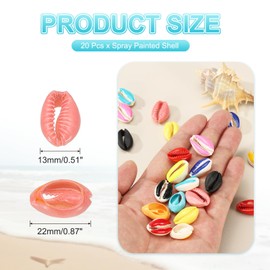 PATIKIL Cowrie Sea Shells, 20 Pcs Pink Smooth Oval Seashells Beads Natural Cowrie Beach Shells Decoration Craft Bead for DIY Bracelet Jewelry Crafting