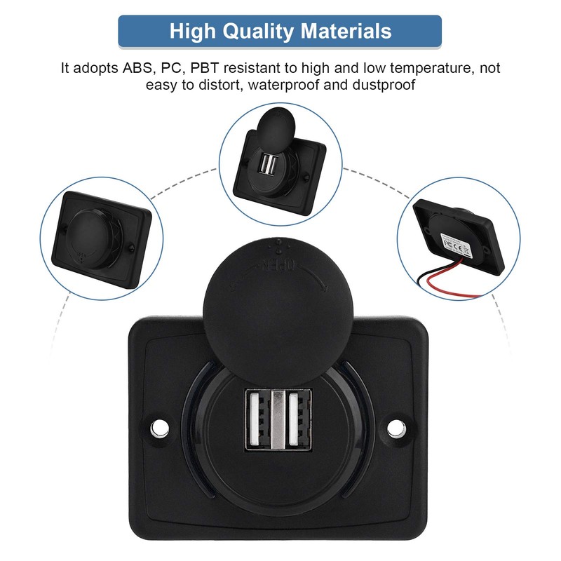 USB Socket, 12 V USB Charging Socket, Car Charger Socket,