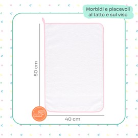 EMMEBi Hand Towels for Nursery and School for Embroidery with AIDA Fabric Made of Cotton Terry Jacquard (Bima)