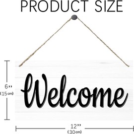 Welcome Wood Hanging Farmhouse Decor Home Decor Farmhouse Wood Signs Vintage Style 6x12 Inch