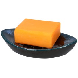 LungMongKol Shop Ceramic Soap Dish with Self Draining Tray for Bar Soap, Bathroom, Kitchen (Blue No.2)
