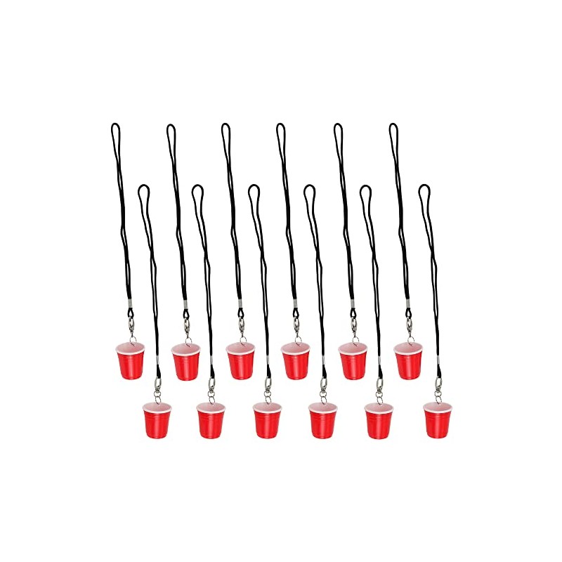 Iconikal Shot Glass with Quick Clip on Lanyard, 12-Pack (Mini