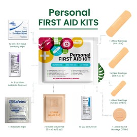 Portable Travel Size First Aid Kit - Perfect for Home, Office, Car, School, Business, Travel, Hiking, College, and Outdoors | Individually Wrapped Medical Kit Products (Multi Color)