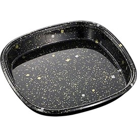 Chuo Kagaku Disposable Sushi Tub, Made in Japan, HS Square Tub, 30, Black Gold Foil - BK, 10 Pieces, Size: Approx. 11.0 x 11.0 x 1.5 inches (28 x 28 x 3.8 cm)