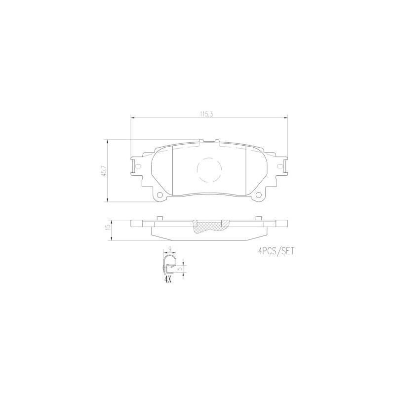 BREMBO Balatas Cerámicas Traseras Compatible con TOYOTA SIENNA de 2011