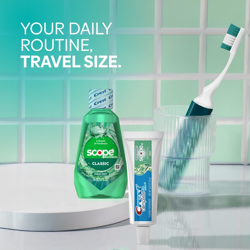Handy Solutions Oral Care 3-Piece Travel Size Set w/Mouthwash, Toothpaste,