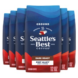 Seattle's Best Coffee Post Alley Blend Dark Roast Ground Coffee | 12 Ounce Bags (Pack of 6)