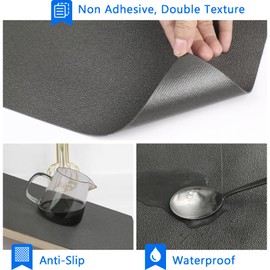 WochiTV Shelf Liner for Cabinets, Drawer Non Adhesive Non Slip Foam Mat for Kitchen, Pantry, Bathroom, Cupboard, Garage, Closet, Shelves, Drawer, Tool Box, Gray 11.8 x 59 inches