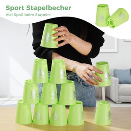 yeesport 48 Pcs Sport Stacking Cups, Speed Training Game for Challenge Competition, Plastic Stacking Cups, Classic Family Game for Kids and Adults, Red+Blue+Green+Black