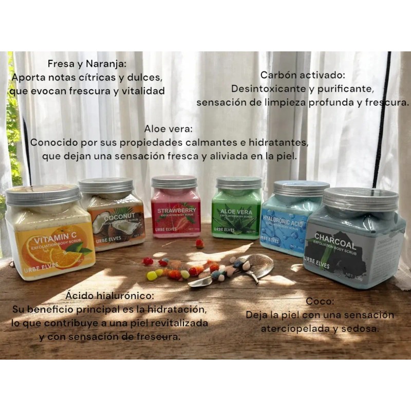 Exfoliante corporal y facial aromático de 350g con texturas cremosas