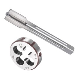 CoCud Tap Dice Tap & Die Set M12 x 0.5 Thread High Speed Steel Machine Screw Tap Land Die Tool Kit for Screw Tapping 1 Set