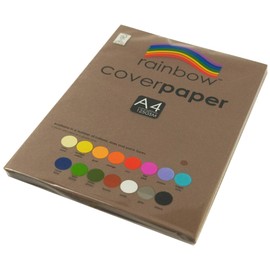 Rainbow A4 Cover Paper 100 Sheets, Brown
