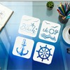 9 Pcs Compass Anchor Stencils for Painting Reusable Plastic 6×6