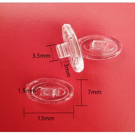 NicelyFit Clear Push-on Nose Pads for Oakley Eyeglass Frames OX5079 OX5038 OX5066 OX5088 OX3102 OX5040 OX5042 etc. (Clear - 2 Pairs)
