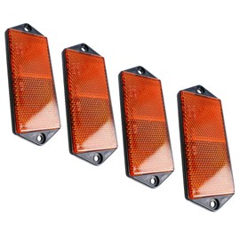 4 x Orange Amber Large Rectangular Reflectors Driveway Gate Fence Post Trailers