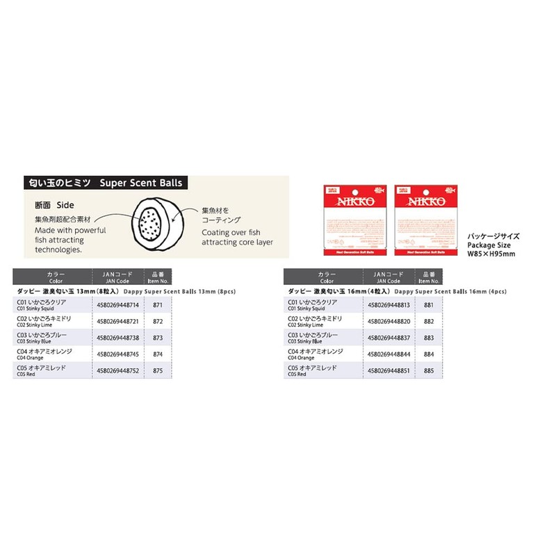 NIKKO Dappy Super Odor Ball 16 C05 Okiami Red