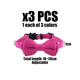 3 Pieces Bow Collar, Adjustable Pet Collar, Cute Cat Collar, Creative Bell Collar, Pet Supplies