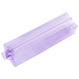 Lotsdonxia Transparent Pencil Case Portable Stationery Organiser Innovative Document Storage Bag for Exams Office On-The-Go Use (Purple)
