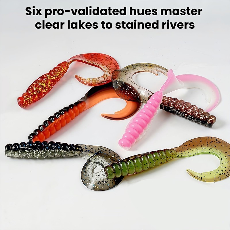 60-Count Curly Tail Grub Kit | 2.95 in High-Vibration Soft