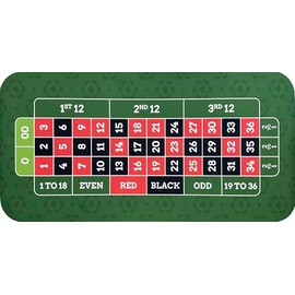 MATSMITHS Roulette Pro 24” x 47” Table Topper Mat, Washable Casino-Style Gaming Mat with Smooth Felt Surface and Rubber Backing, Non-Slip Roulette Table Cover, Stain-Resistant, Green