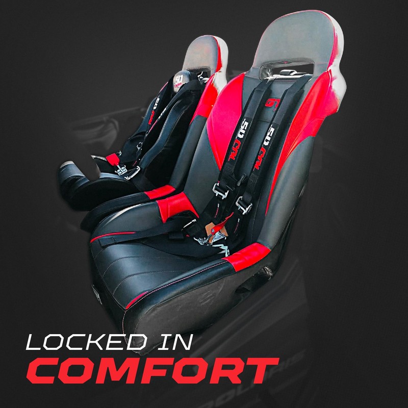 1pc Black 5 Point Harness for Bucket Seat, Latch Release,