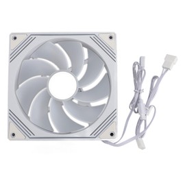 Case Cooler Fan ARGB Chassis Fan Infinite Lens Multi-Purpose 650 to 1850 RPM 47.2 CFM 140x140x25 Mm for PC (Reverse White)
