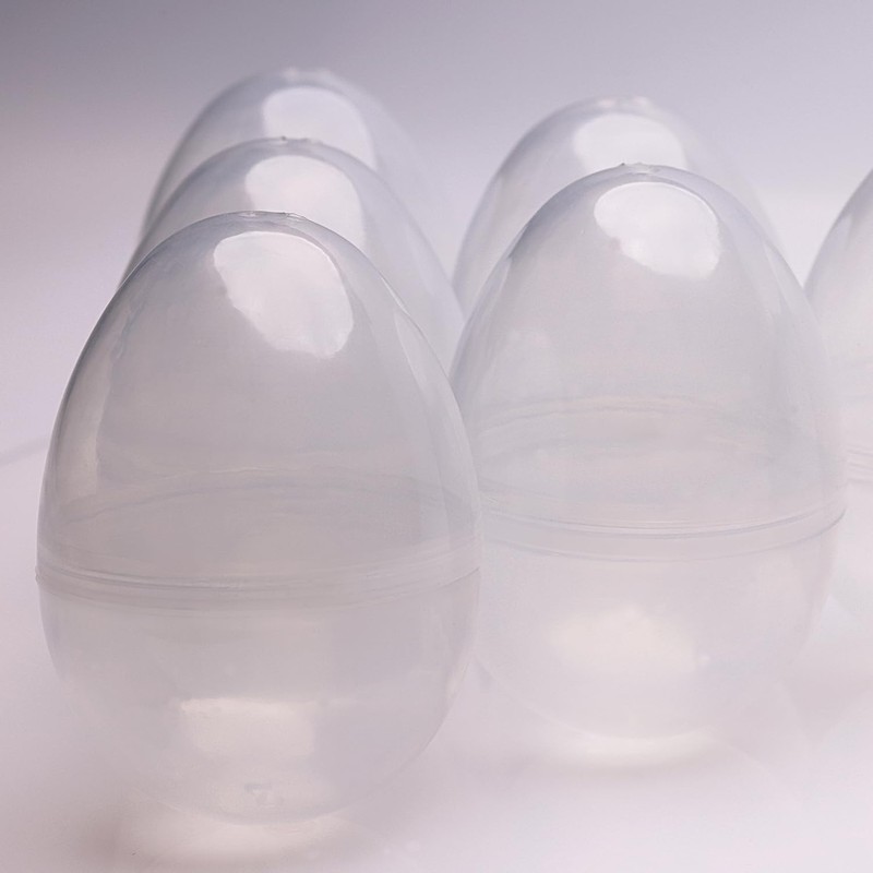 Entervending Easter Eggs 3” - Clear Fillable Plastic Capsule –
