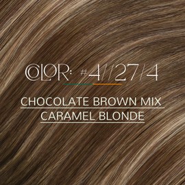 Easyouth Real Hair Extensions Bondings Balayage Brown Bonding Extensions Real Hair Medium Brown Ombre Honey Blonde Bondings Hair Extensions Real Hair for Natural Look 40 cm 50 g #4/27/4 50s