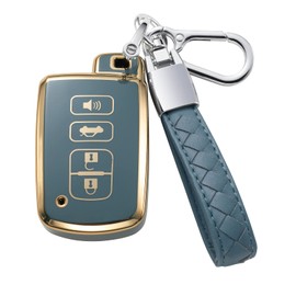 CHEZENHUI for Toyota Key Fob Cover Lanyard, Car Key Case Shell Protection for Toyota Avalon Camry Corolla RAV4, B Blue, B Blue