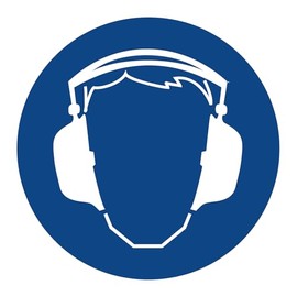 Use Hearing Protection Sticker Sign, Mandatory Sign As Per DIN 4844 2, Material with UV Protection – Bear Ear Muffs