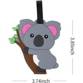 Koala Luggage Tag - Cute Koala Bear Luggage Tags for Travel Women Man,Funny Kids Backpack Suitcase Tag Cute Clear,Name ID Identifier Durable