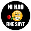 Ni Hao Fine Shyt - 3 Pack Circle Stickers 3