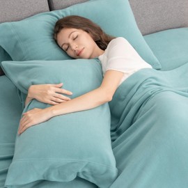 Berkshire Blanket Luxury Soft Microfleece King Sheet Set, Warm and Durable, All Season Sheet (King, Caribbean Turquoise)