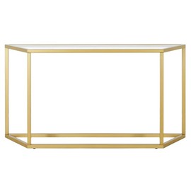 Levi 55'' Wide Trapezoid Console Table in Brass