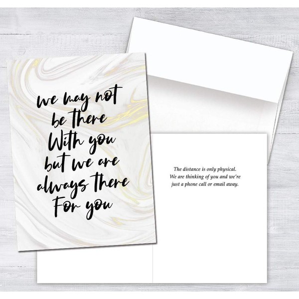 25 Thinking of You Cards - Contemporary Marble Design - 26 White Envelopes - FSC Mix