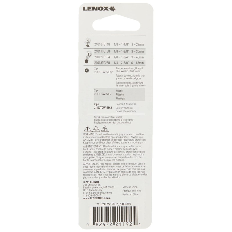 LENOX Tools Replacement Wheel for Tubing Cutters, Copper Cutting, 2-Pack